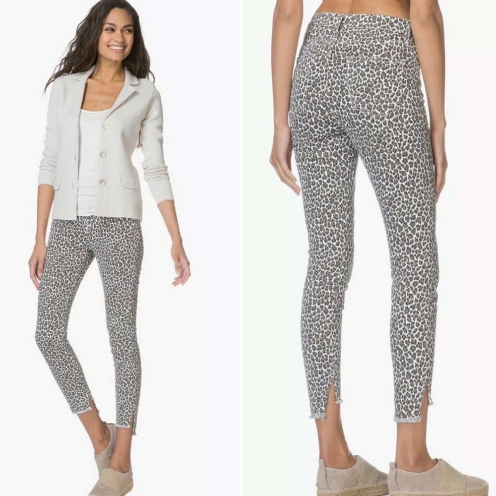 Current Elliot Stiletto Jeans Snow Leopard Print Size 32